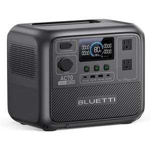 image:imageBLUETTI AC70 Solar Generator with 200W Solar Panel Ships Separately 768Wh Portable Power Station with 2 1000W Power Lifting 2000W AC Outlets 080 in 45 Min LFP Backup Power for Camping TravelBLUETTI AC70